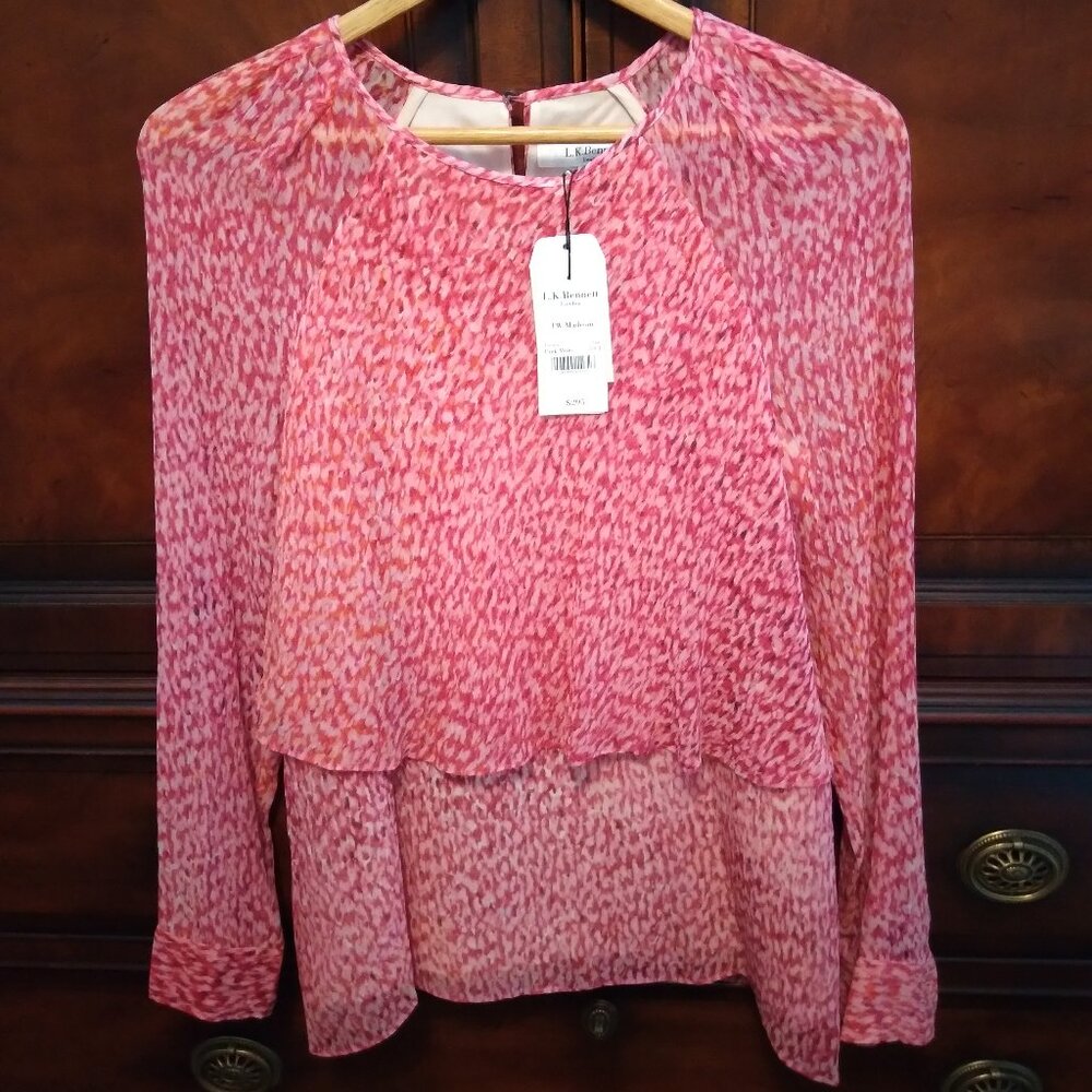 LK Bennett Pink Patterned Blouse